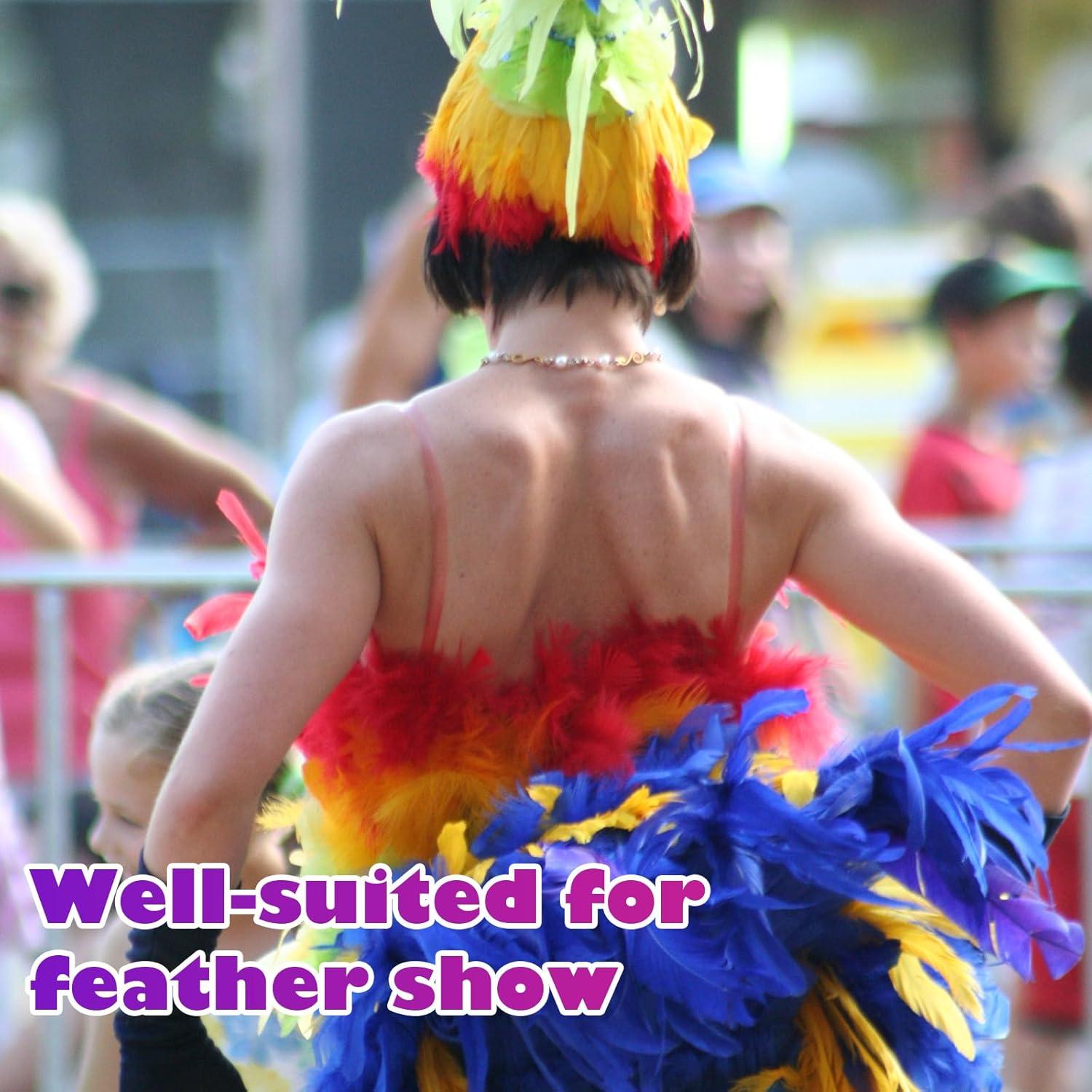 imageCONEHOY 3300 Pcs Craft Feathers Bulk 35 in Colorful Crafts Feathers Rainbow Feather Decoration for Table Centerpiece Wedding Mask Mardi Gras Suppl Carnival Party