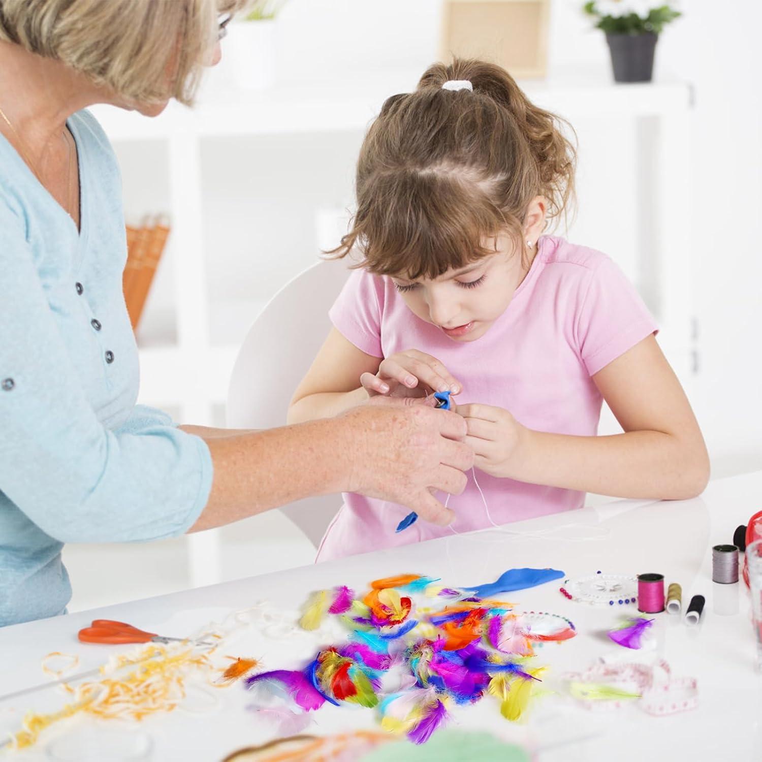 imageCONEHOY 3300 Pcs Craft Feathers Bulk 35 in Colorful Crafts Feathers Rainbow Feather Decoration for Table Centerpiece Wedding Mask Mardi Gras Suppl Carnival Party