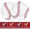image100 Pcs Baseball Plates  7 Inch Baseball Dinner Plate  Paper Dessert Dishes Plates  Disposable Tableware Plates for Baseball Themed Party Sports Party Decoration Baseball Party Supplies