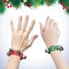 image100 Pcs Christmas Wrist Band Jingle Bells Percussion Wrist Shaking Bells Musical Rhythm Instrument Ankle Bells for Christmas Party Decoration Favors Red GreenModern