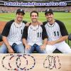image12 Pcs Baseball Beaded Necklace 18 in Bling Collection Clay Beaded Necklace Glitter Rhinestone Gifts for Men Women Baseball Team Lovers