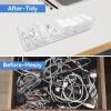 image12 Pcs Clear Plastic Charger Cord Organizer Box Electronics Charger Cable Storage Boxes with 120 Wire Ties Power Cord Organizer for Home Drawer Office Desk Organizers and Accessories