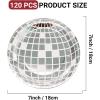 image120 Pcs Disco Ball Plates  7 In Disposable Silver Disco Party Decorations for Birthday Party Theme Supplies