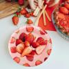 image120 Pcs Gold Strawberry Paper Plates 7 Inch Gold Foil Dessert Plates Disposable Decorative Party Plates Strawberry Party Tableware Plates Bulk for Birthday Summer Fruit Party Supplies
