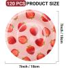 image120 Pcs Gold Strawberry Paper Plates 7 Inch Gold Foil Dessert Plates Disposable Decorative Party Plates Strawberry Party Tableware Plates Bulk for Birthday Summer Fruit Party Supplies