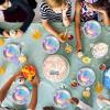 image120 Pcs Iridescent Paper Plates 7 Inch Round Disposable Party Plates Holographic Iridescent Dessert Dinner Plates for Birthday Baby Shower Wedding Dinner Picnic Supplies