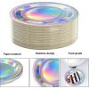 image120 Pcs Iridescent Paper Plates 7 Inch Round Disposable Party Plates Holographic Iridescent Dessert Dinner Plates for Birthday Baby Shower Wedding Dinner Picnic Supplies