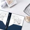image120 Pcs Plastic Folders with Pockets and Prong Two Pockets Folders for School Office Teachers Students Office Workers Navy Blue