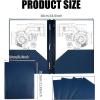 image120 Pcs Plastic Folders with Pockets and Prong Two Pockets Folders for School Office Teachers Students Office Workers Navy Blue