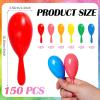 image150 Pcs 4 Inch Mini Maracas Plastic Noisemaker Musical Instruments Neon Maracas Shakers for Kids Birthday Party Classroom Mexican Fiesta Cinco De Mayo Party Favors