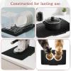 image2 Pcs Extra Large Silicone Dish Drying Mat with Drain Lip 236 x 19 Inch Dish Drainer Liner Rubber Counter Drying Pad for Kitchen Sink Drawer Black