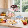 image2 Pcs Tiered Cupcake Display Stand with Tiered Tray 4 Tier Round Clear Cake Cupcake Tower Stand Combo Rotatable Acrylic Cake Holder for Birthday Party Wedding Dessert Pastry Table