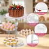 image2 Pcs Tiered Cupcake Display Stand with Tiered Tray 4 Tier Round Clear Cake Cupcake Tower Stand Combo Rotatable Acrylic Cake Holder for Birthday Party Wedding Dessert Pastry Table