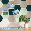image24 Pcs Hexagon Cork Board 67 x 59 in DIY Hanging Felt Tiles Notice Bulletin Board with Wooden Push Pins and Double Sided Tape for Home Office Walls Photo Memo Note