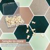 image24 Pcs Hexagon Cork Board 67 x 59 in DIY Hanging Felt Tiles Notice Bulletin Board with Wooden Push Pins and Double Sided Tape for Home Office Walls Photo Memo Note