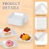 image320 Pcs Small Paper Plates 4 x 4 Inch Disposable White Square Paper Plates Bulk Sugarcane Bagasse Fiber Dish for Snack Cake Dessert Party