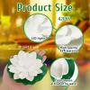 image42 Pcs Floating Pool Lights LED Lotus Floating Lanterns Lifelike Floating Flower Light Battery Operated Lily Pad Flower Candle Fun Pool Accessories for Garden Pond DecorWhite 39 Inch