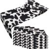 image5 Pcs Linen Cow Print Table Runner Black and White Farm Cow Print Tablecloth Western Barnyard Cowboy Themed Table Cloths for Birthday Party Decorations Home Kitchen Supplies  13 x 72 inBlack