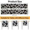 image5 Pcs Linen Cow Print Table Runner Black and White Farm Cow Print Tablecloth Western Barnyard Cowboy Themed Table Cloths for Birthday Party Decorations Home Kitchen Supplies  13 x 72 inBlack