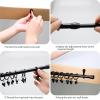 image5 Pcs Wall Hanging Bow Holder Girls Hanger Headband Storage Organizer Include 5 Black Adjustable Rods 120 Metal Bow Storage Hanger 15 Wall Hooks for Closet Nursery Decor