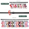 image5 Pcs Wall Hanging Bow Holder Girls Hanger Headband Storage Organizer Include 5 Black Adjustable Rods 120 Metal Bow Storage Hanger 15 Wall Hooks for Closet Nursery Decor
