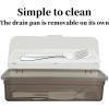 image6 Pcs Flatware Tray with Lid Large Plastic Drainer Silverware Utensil Clear Drawer Organizer Cutlery Storage Container Box Dinnerware Holder with Cover for Home Kitchen Travel