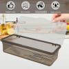 image6 Pcs Flatware Tray with Lid Large Plastic Drainer Silverware Utensil Clear Drawer Organizer Cutlery Storage Container Box Dinnerware Holder with Cover for Home Kitchen Travel