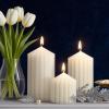 image6 Sets Ribbed Pillar Candles 28 42 51 Inches Heights Romantic White Soy Wax Scented Ribbed Candles for Home Decoration Birthday Gift