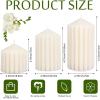 image6 Sets Ribbed Pillar Candles 28 42 51 Inches Heights Romantic White Soy Wax Scented Ribbed Candles for Home Decoration Birthday Gift