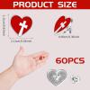 image60 Pcs Religious Sacred Heart of Jesus Pins Bulk Enamel Lapel Pins Christian Cross Red Heart Brooch for School Sunday Church Funeral Clergy Appreciation Gift