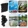 image600 Pcs Bio Filter Balls with 6 Pieces Filter Media Bags Mesh Bags with Zipper 102 Inch Black Internal Bioballs Filter Media for Pond Fish Tank Aquarium