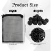 image600 Pcs Bio Filter Balls with 6 Pieces Filter Media Bags Mesh Bags with Zipper 102 Inch Black Internal Bioballs Filter Media for Pond Fish Tank Aquarium