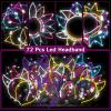 image72 Pcs Led Cat Ears Headband Bulk Light Up Rabbit Ear Crown Cute Rave Hair Accessories for Adults Women Kids Birthday Halloween Concert Night Clubs Glow in the Dark Party Supplies