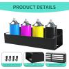 image8 Pcs Magnetic Spray Can Holder Wall Mounted Magnet Toolbox Rack Spray Bottle Organizer Tool Box Storage Rack Mechanic Paint Can Holder for Home Garage Workspace Black