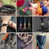 image85 Pcs Paracord 550 Combo Kit 10 Feet Tent Rope Multifunction Parachute Paracord Bracelet Making Kit Outdoor Survival Rope with Drawstring Bag for Making Lanyard Dog Collar Great Gift