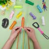 image85 Pcs Paracord 550 Combo Kit 10 Feet Tent Rope Multifunction Parachute Paracord Bracelet Making Kit Outdoor Survival Rope with Drawstring Bag for Making Lanyard Dog Collar Great Gift
