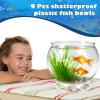 image9 Pcs Fish Bowl 709 x 63 Inch Clear Plastic Fish Tank 100 oz Round Desktop Aquarium Multipurpose Goldfish Bowl for Home Office Party Favors Turtle Goldfish