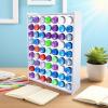 imageCONEHOY 3 Pcs 63 Holes Craft Paint Storage Organizer 2 oz White Wall Mounted Paint Storage Bottle Vertical Rack Stand for Art Supplies