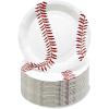 image100 Pcs Baseball Plates  7 Inch Baseball Dinner Plate  Paper Dessert Dishes Plates  Disposable Tableware Plates for Baseball Themed Party Sports Party Decoration Baseball Party Supplies