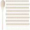 image120 Pcs 10 Inch Wooden Spoons Oval Kitchen Cooking Spoon for Serving Eating Stirring Baking and Tasting