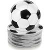 image120 Pcs Soccer Ball Plates 7 In Disposable Dinner Plates Soccer Party Paper Tableware Food Desserts Plates for Sport Themed Birthday Parties Soccer Party Supplies