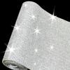 image121500 Pcs Bling Bling Rhinestone Sheet 59 x 787 Inch Self Adhesive Glitter Crystal Diamond Sticker Wrap DIY Vinyl Gem Stickers for Home Craft Arts Decoration Car Event Silver