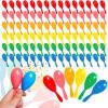 image150 Pcs 4 Inch Mini Maracas Plastic Noisemaker Musical Instruments Neon Maracas Shakers for Kids Birthday Party Classroom Mexican Fiesta Cinco De Mayo Party Favors
