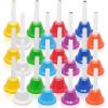 image24 Pcs 8 Note Metal Hand Bells for Kids Christmas Kids Hand Bells Musical Handbells Baby Music Toy Percussion Instrument for Toddlers Childrens Day Family Activity School and Classroom