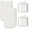 image320 Pcs Small Paper Plates 4 x 4 Inch Disposable White Square Paper Plates Bulk Sugarcane Bagasse Fiber Dish for Snack Cake Dessert Party
