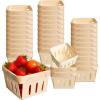 image34 Pieces Wooden Berry Basket Bulk 4 x 4 x 26 Inch One Pint Square Small Wooden Picking Boxes Vented Gift Baskets for Food Storage Spring Party Decorations Baby Shower