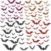 image384 Pcs 3D Bats Decoration 4 Colors 4 Sizes Bat Wall Stickers Reusable PVC Scary Bats Wall Sticker Indoor Outdoor Removable Decals for Wall Decor Party Favors Props Supplies