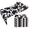 image5 Pcs Linen Cow Print Table Runner Black and White Farm Cow Print Tablecloth Western Barnyard Cowboy Themed Table Cloths for Birthday Party Decorations Home Kitchen Supplies  13 x 72 inBlack