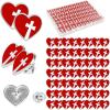 image60 Pcs Religious Sacred Heart of Jesus Pins Bulk Enamel Lapel Pins Christian Cross Red Heart Brooch for School Sunday Church Funeral Clergy Appreciation Gift