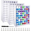 imageCONEHOY 3 Pcs 63 Holes Craft Paint Storage Organizer 2 oz White Wall Mounted Paint Storage Bottle Vertical Rack Stand for Art Supplies